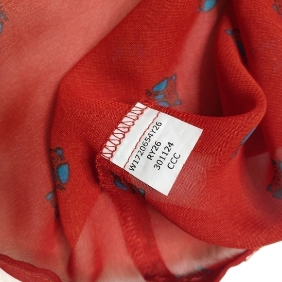 Band of Gypsies Red Sheer Ruffle Blouse - Picture 11 of 12